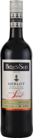 Rode wijn Frankrijk Belles Du Sud, Pays d\'Oc, Merlot, IGP